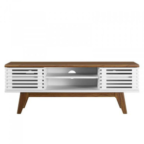 Frank Lloyd 46” Tv Media Console, Walnut White