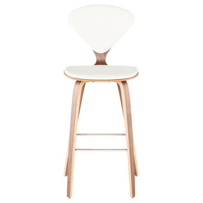 Cherner Premium Bar Stool in White Leather