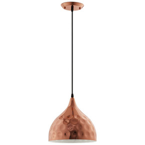 Dimple 11” Bell-Shaped Rose Gold Pendant Light