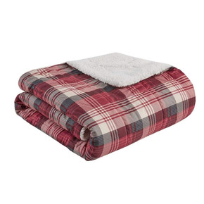 Tasha Oversized Softspun Down Alternative Throw, Red