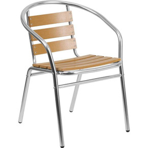 Ernesto Aluminum Triple Slat Faux Teak Outdoor Chair