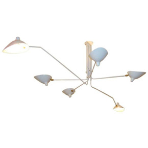 Mouille Edition MCL-R6, Six Arm Ceiling Lamp, White Mouille Edition MCL-R6, Six Arm Ceiling Lamp, White
