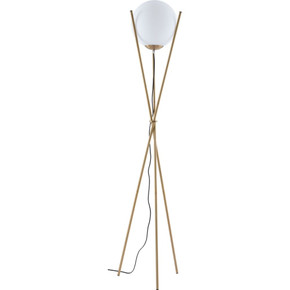Ball Drop Floor Lamp Brushed Brass, Frosted Globe