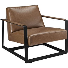 Seg Upholstered Vinyl Accent Chair Brown Seg Upholstered Vinyl Accent Chair Brown