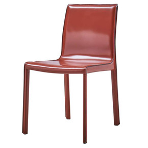 Gervin Recycled Leather Chair-Red Set of 2