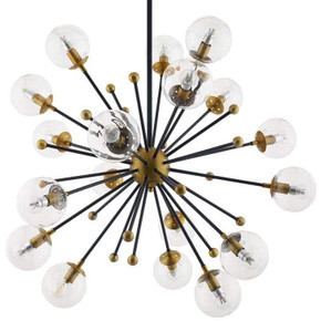 Constellation Clear Glass And Brass Pendant Chandelier