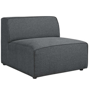 Mingle 7 Piece Armless Upholstered Fabric Sectional Sofa Set, Gray