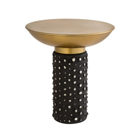 Blaze Glass and Brass Side Table