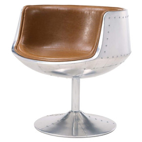 Conan Swivel Chair-Distressed Caramel