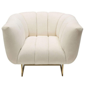 Venus Cream Fabric Chair, Gold