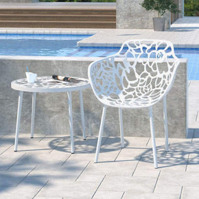 Lolita Aluminum Dining Armchair, White