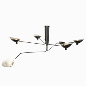 Mouille Edition MCL-R6, Six Arm Ceiling Lamp, Black