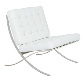 Pavilion Chair, White Leather