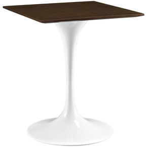 Pedestal Design 24” Walnut Wood Dining Table