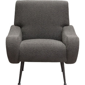 Carmen Accent Chair in Grey Boucle Textured Fabric