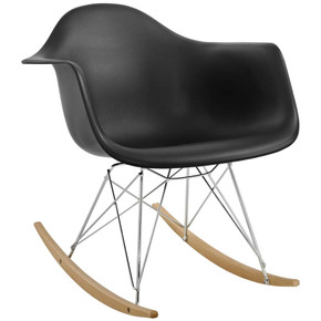 Rocker Plastic Lounge Chair, Black