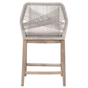 Loom Counter Stool, Taupe & White Rope, Pumice, Grey Teak