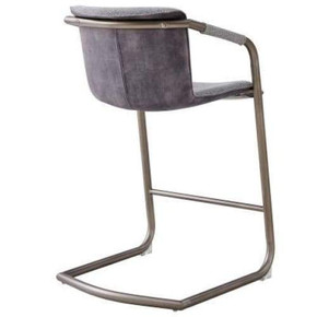 Indy Counter Stool Silver Frame Sage Gray and Velvet Gray, Set of 2