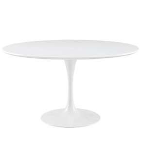 Pedestal Design 54” Round Wood Top Dining Table