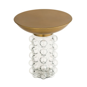 Bubble Glass and Brass Side Table