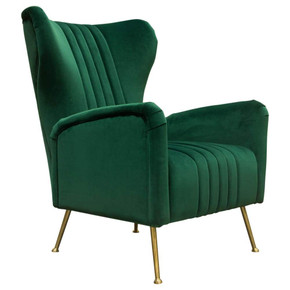Ava Chair in Emerald Green Velvet w/ Gold Leg