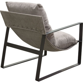 Miller Sling Lounge Chair, Grey Fabric