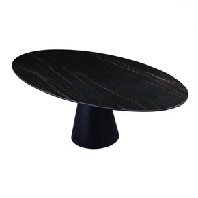 Edith Modern Oval Black Ceramic Dining Table
