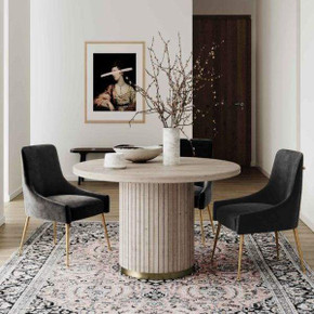 Chelsie Round Oak Dining Table