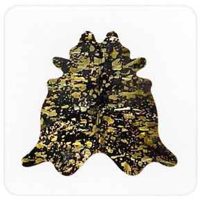 Brazilian Cowhide, Metallic Gold & Black