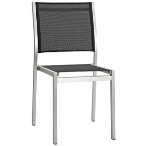 Shore Outdoor Patio Aluminum Side Chair, Black