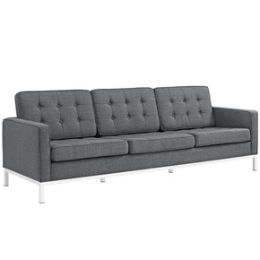 Loft Upholstered Fabric Sofa, Dark Gray