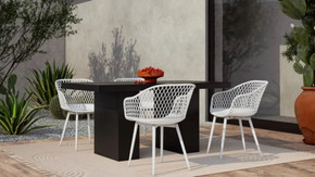Aurelius Outdoor Dining Table, Black Concrete