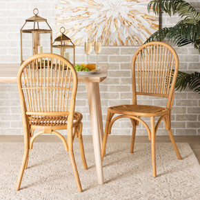 Willow Rattan Dining Chair, Set of Two