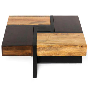 Industrial Modern Mango Wood Square Coffee Table