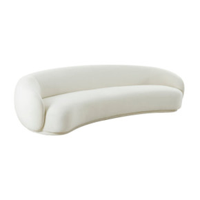 Kendra 120" Cream Velvet Sofa