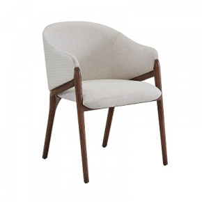 Dune Cream Fabric and Walnut Dining Chair