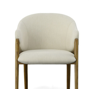 Dune Cream Fabric and Walnut Dining Chair