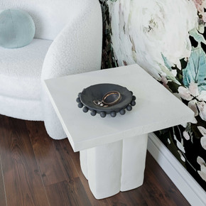 Kiera White Concrete Side Table