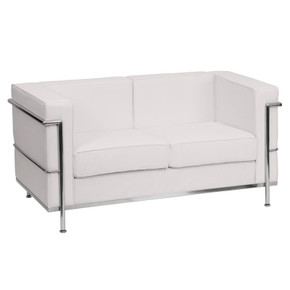 LC Cube Small Sofa, White LeatherSoft