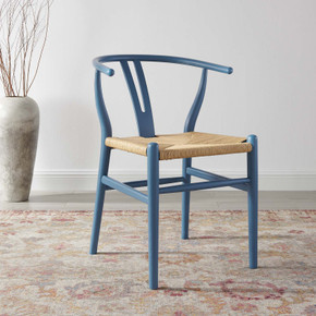 Wishbone Dining Wood Side Chair, Harbor Blue