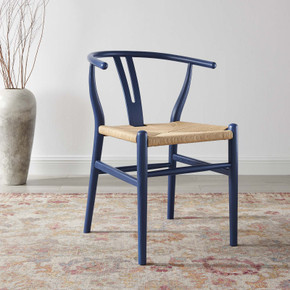 Wishbone Dining Wood Side Chair, Midnight Blue
