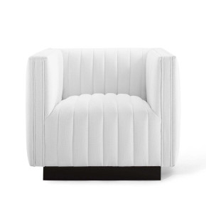 Copeland Upholstered Fabric Armchair, White
