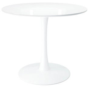 Pedestal Design 36" Wood Top Dining Table, White