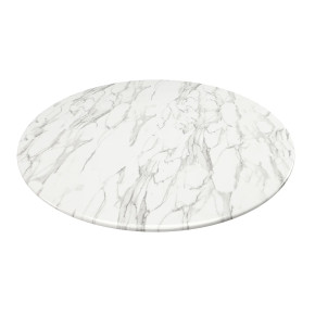 Pedestal Design 32" Round Marble Dining Table, Gold Base