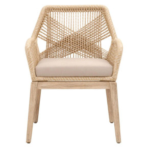 Rope Weave Armchair, Beige and Brown, Set of 2