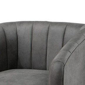 Luca Accent Chair, Dark Gray Vegan Leather