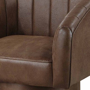 Luca Accent Chair, Dark Brown Vegan Leather