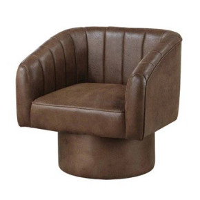 Luca Accent Chair, Dark Brown Vegan Leather