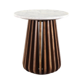 Idris Round Marble Accent Side Table