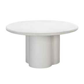 Elinor White Faux Plaster  Round Dining Table